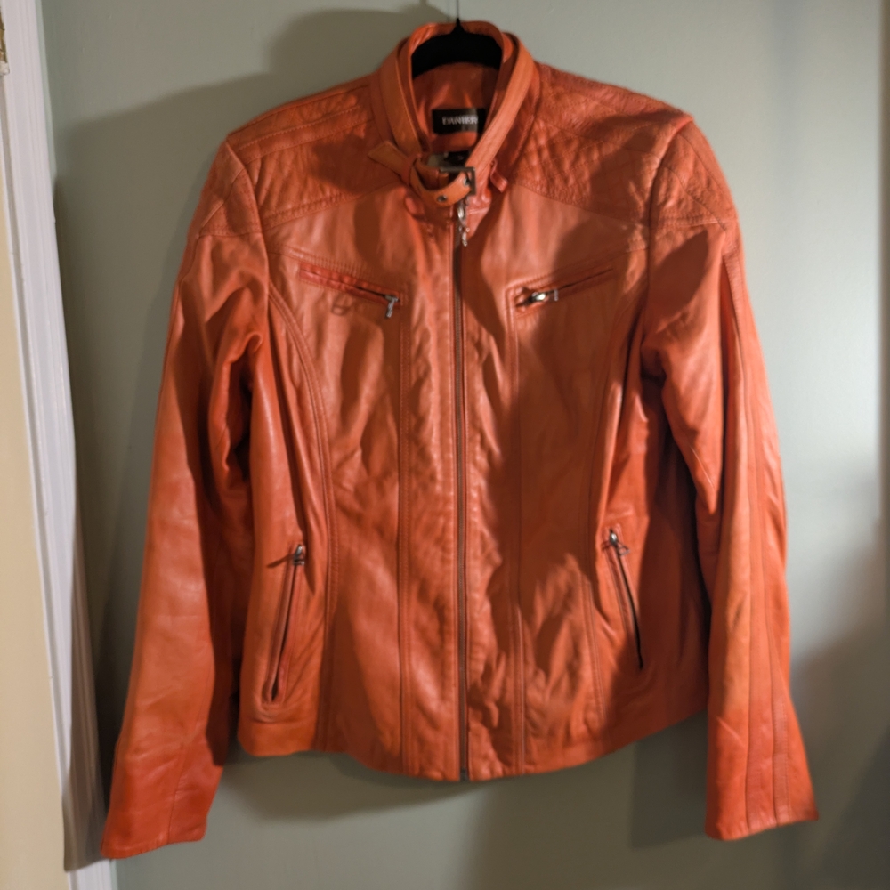 Danier Leather Women's Vibrant Orange Jacket